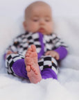 ππππ! ππ% ππ
π
!  Bamboo Baby Pajamas - Double Zipper - Longies - Checkered Magic - FINAL SALE