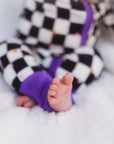 ππππ! ππ% ππ
π
!  Bamboo Baby Pajamas - Double Zipper - Longies - Checkered Magic - FINAL SALE