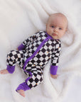 ππππ! ππ% ππ
π
!  Bamboo Baby Pajamas - Double Zipper - Longies - Checkered Magic - FINAL SALE