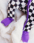 ππππ! ππ% ππ
π
!  Bamboo Baby Pajamas - Double Zipper - Longies - Checkered Magic - FINAL SALE