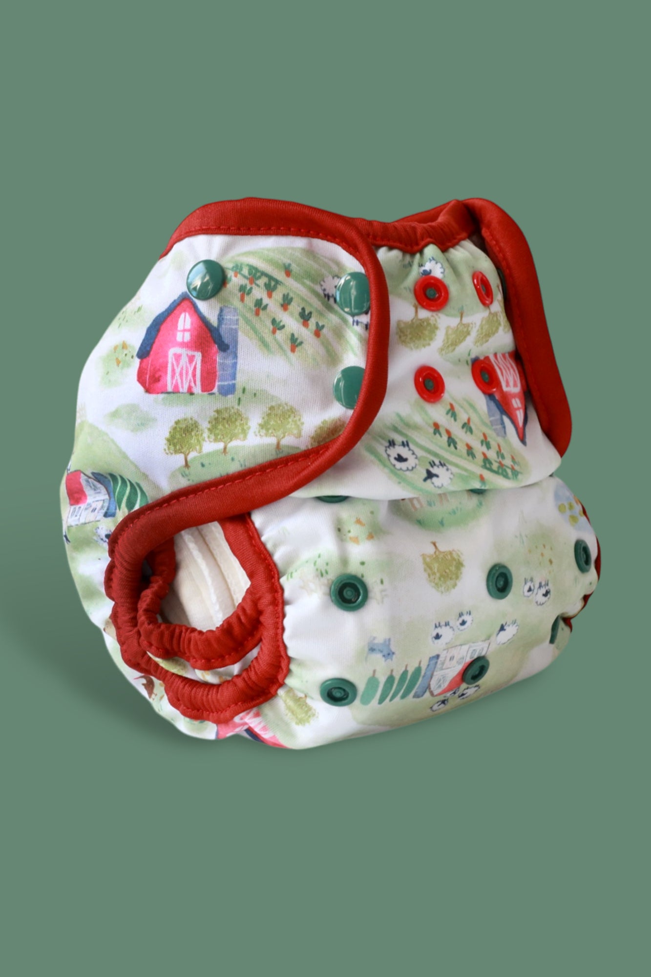 All In Two AI2 Cloth Diaper Cover In The Farm Lighthouse Kids Company cloth diaper