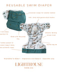 Lighthouse Kids Co. Cloth Diapers keeps baby cool and dry by using Athletic Wicking Jersey. Our tummy panel helps with leaks at night. Our small cloth diaper company is based in Iowa City, IA.