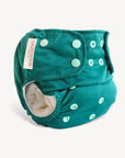 Pocket Cloth Diaper with Athletic Wicking Jersey, PFAS free. Sea Green Diaper, newborn and toddler size. WAHM small business in Iowa City IA.