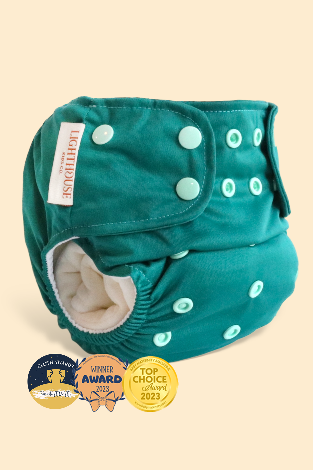 AllInOne Diaper with Athletic Wicking Jersey AWJ Seafarer Cloth