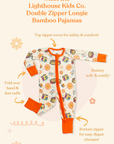 𝐒𝐀𝐋𝐄! 𝟓𝟎% 𝐎𝐅𝐅! Bamboo Baby Pajamas - Double Zipper - Longies - Good Vibes - FINAL SALE