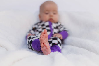 Bamboo Baby Pajamas - Double Zipper - Longies - Checkered Magic