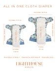 All-In-One Cloth Diaper AIO Lighthouse Kids Company length and sizing