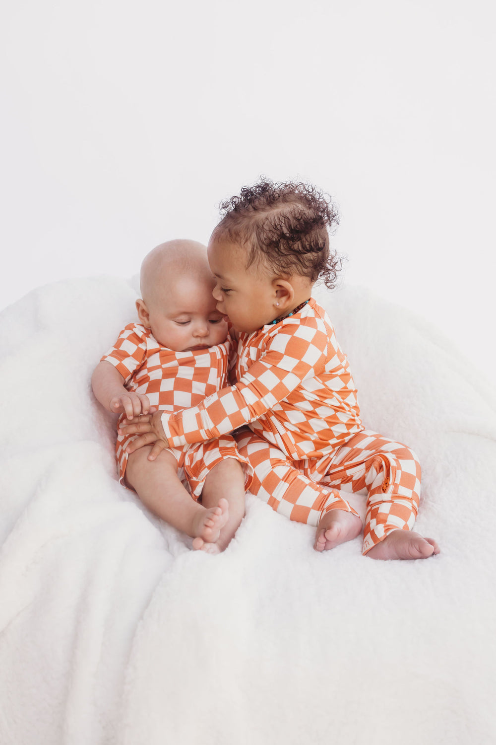𝐒𝐀𝐋𝐄! 𝟓𝟎% 𝐎𝐅𝐅! Bamboo Baby Pajamas - Double Zipper - Longies - Checkers - FINAL SALE