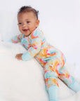 Bamboo Baby Pajamas - Double Zipper - Longies - Tie-Dye