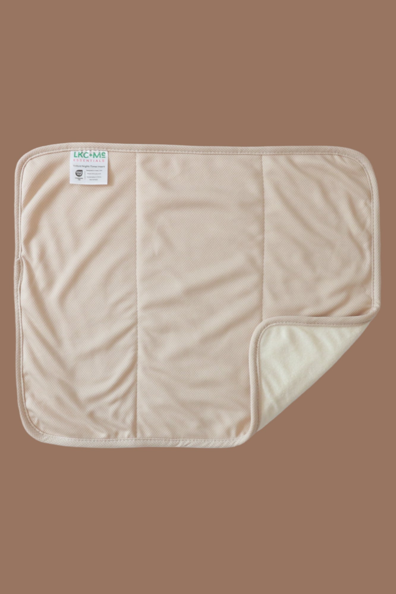 12-Layer Bamboo Insert for Cloth Diapers - Night-Time Heavy Wetter Version 2 - Beige