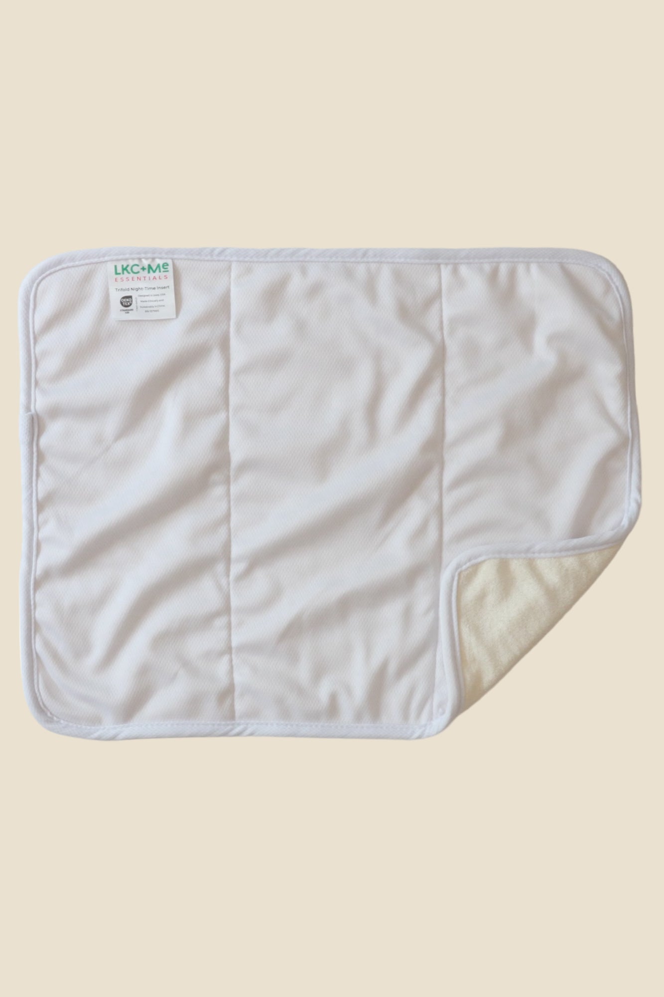 12-Layer Bamboo Insert for Cloth Diapers - Night-Time Heavy Wetter Version 2 - White