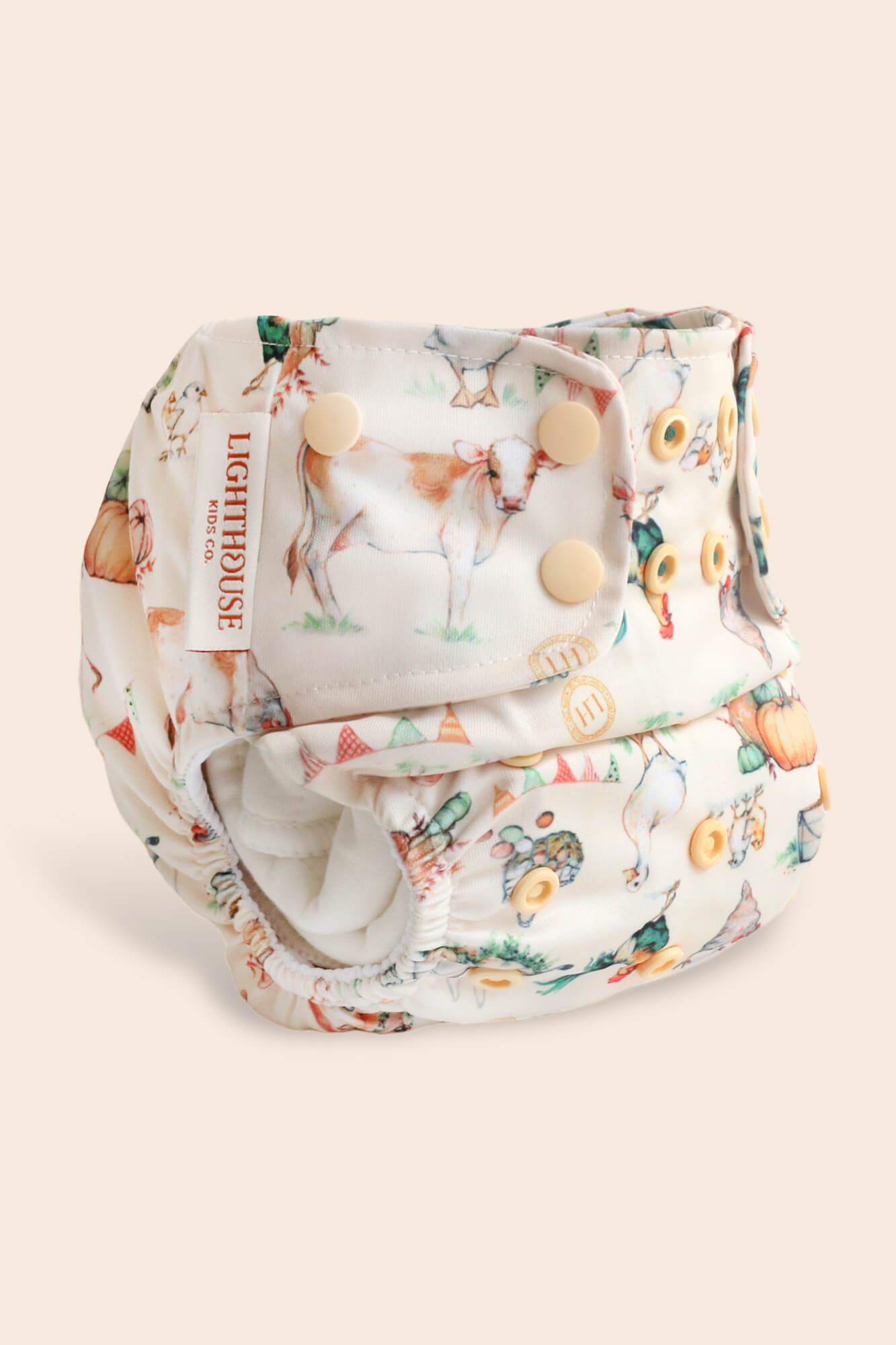 All-In-One Diaper - Recycled - Athletic Wicking Jersey AWJ - Farm Friends