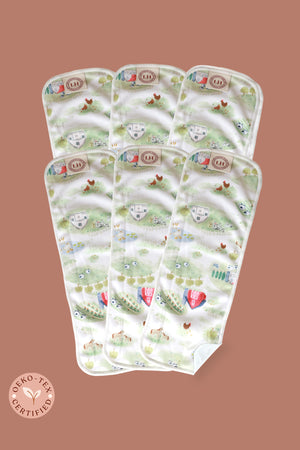 Reusable cloth diaper liner.  What to do with poop and cloth diapers.  Farm Print