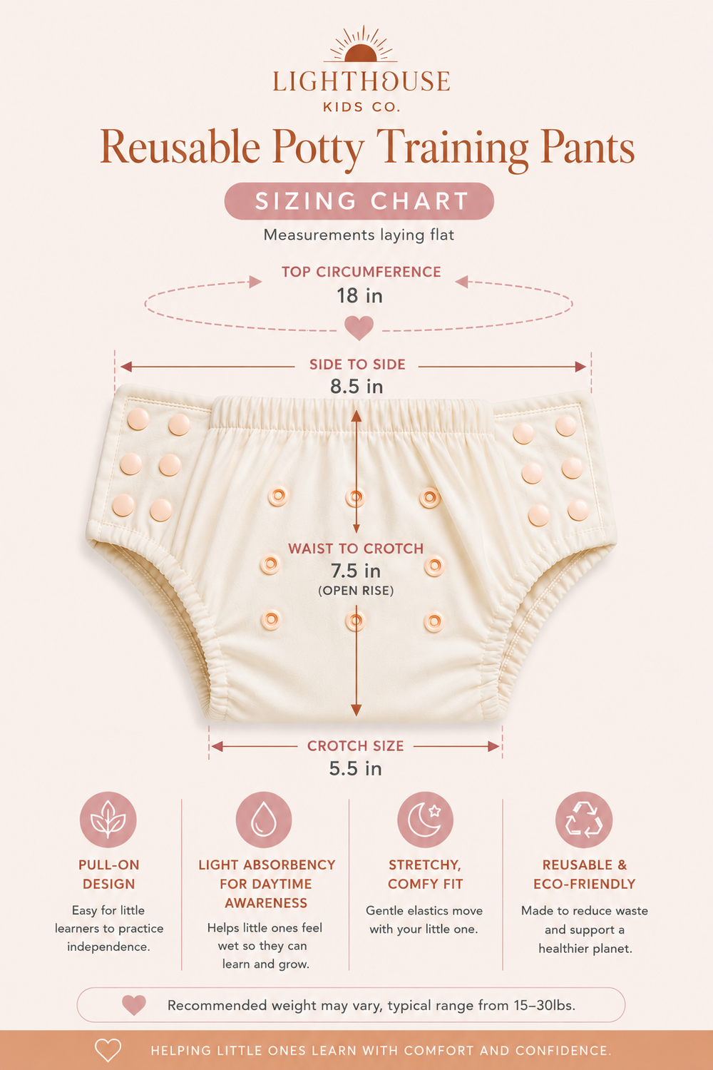 Reusable Potty Training Pants for Toddlers - 𝑺𝒂𝒈𝒆