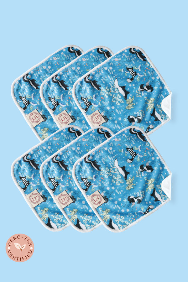 Lighthouse Kids Company Reusable Bamboo and Athletic Wicking Jersey AWJ Cloth Wipes - 6-Pack - Little Stinker