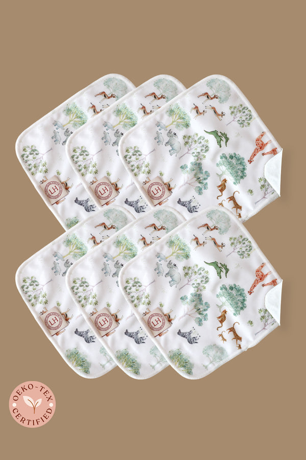 Lighthouse Kids Company Reusable Bamboo and Athletic Wicking Jersey AWJ Cloth Wipes - 6-Pack - 𝑺𝒂𝒇𝒂𝒓𝒊