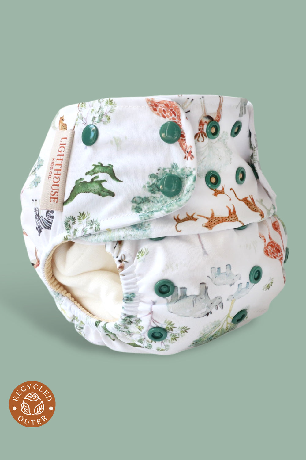 Lighthouse Kids Company Reusable swim cloth diaper with Athletic Wicking Jersey AWJ.  Safe swim diaper for ISR, beach, or swim school.  Best Cloth Diaper Brand.