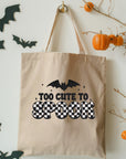 Organic Large Eco Halloween Tote Bag - Too Cute To Spook