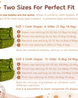 Green cloth diaper lighthouse kids company all in one sizing description