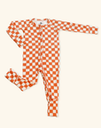 Bamboo Baby Pajamas - Double Zipper - Longies - Checkers