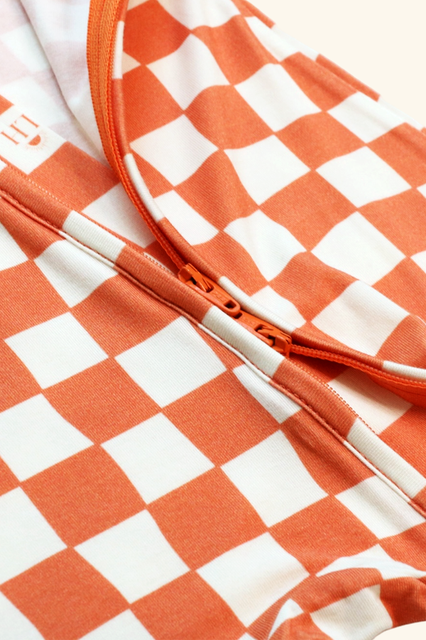 𝐒𝐀𝐋𝐄! 𝟓𝟎% 𝐎𝐅𝐅! Bamboo Baby Pajamas - Double Zipper - Longies - Checkers - FINAL SALE