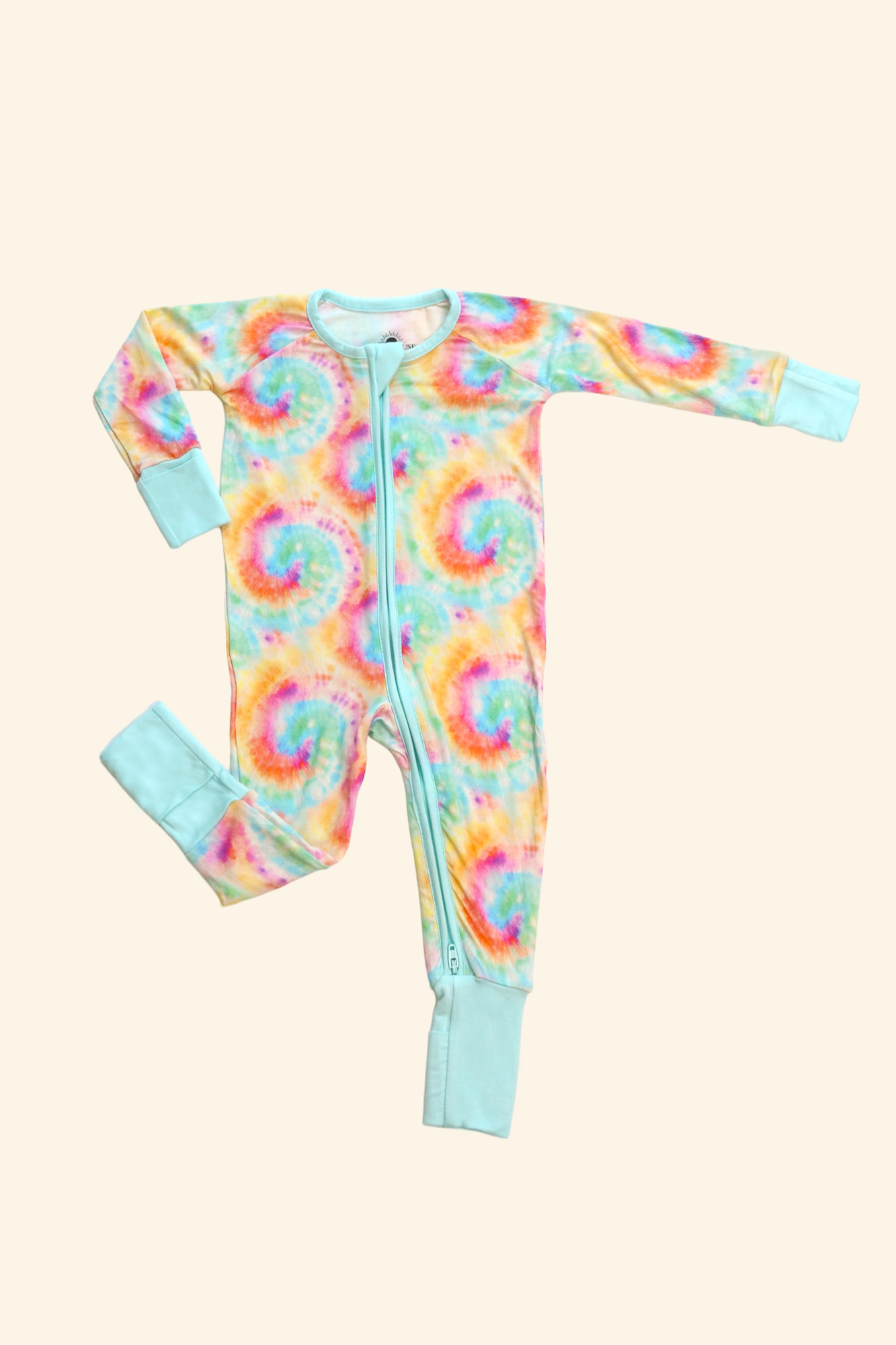 Bamboo Baby Pajamas - Double Zipper - Longies - Tie-Dye