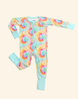 Bamboo Baby Pajamas - Double Zipper - Longies - Tie-Dye