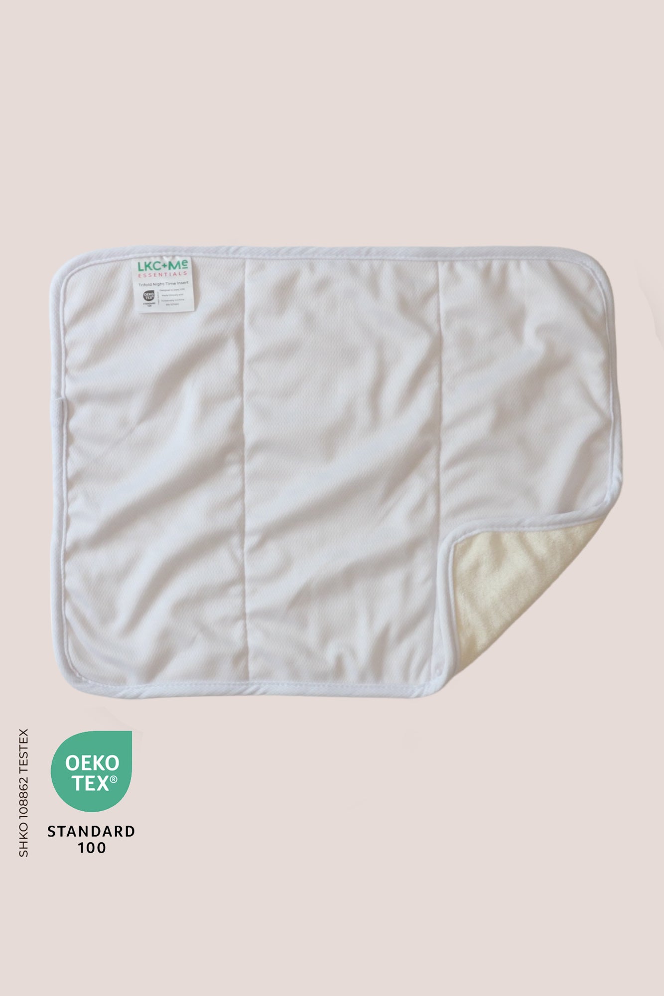 12-Layer Bamboo Insert for Cloth Diapers - Night-Time Heavy Wetter Version 2 - White