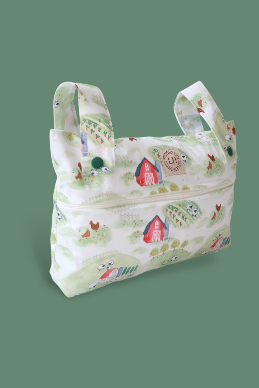 Lighthouse Kids Company - Small Single Pocket - Double Handle Wet Bag - Farm Friends