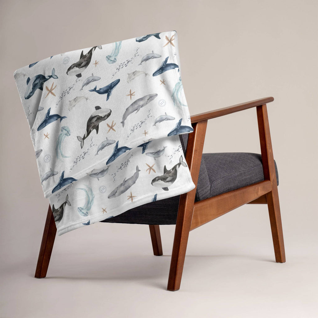 Whale Tale Silky Soft Throw Blanket - Cloth Diapers - Lighthouse Kids