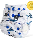Reusable Swim Diaper with Athletic Wicking Jersey (AWJ) - Whale Tale
