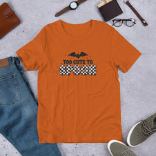 Too Cute To Spook - Checkered Magic Unisex Bella and Canvas T-Shirt