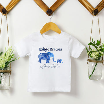 Indigo Dreams Elephant Toddler Short Sleeve Tee - Cloth Diapers - Lighthouse Kids