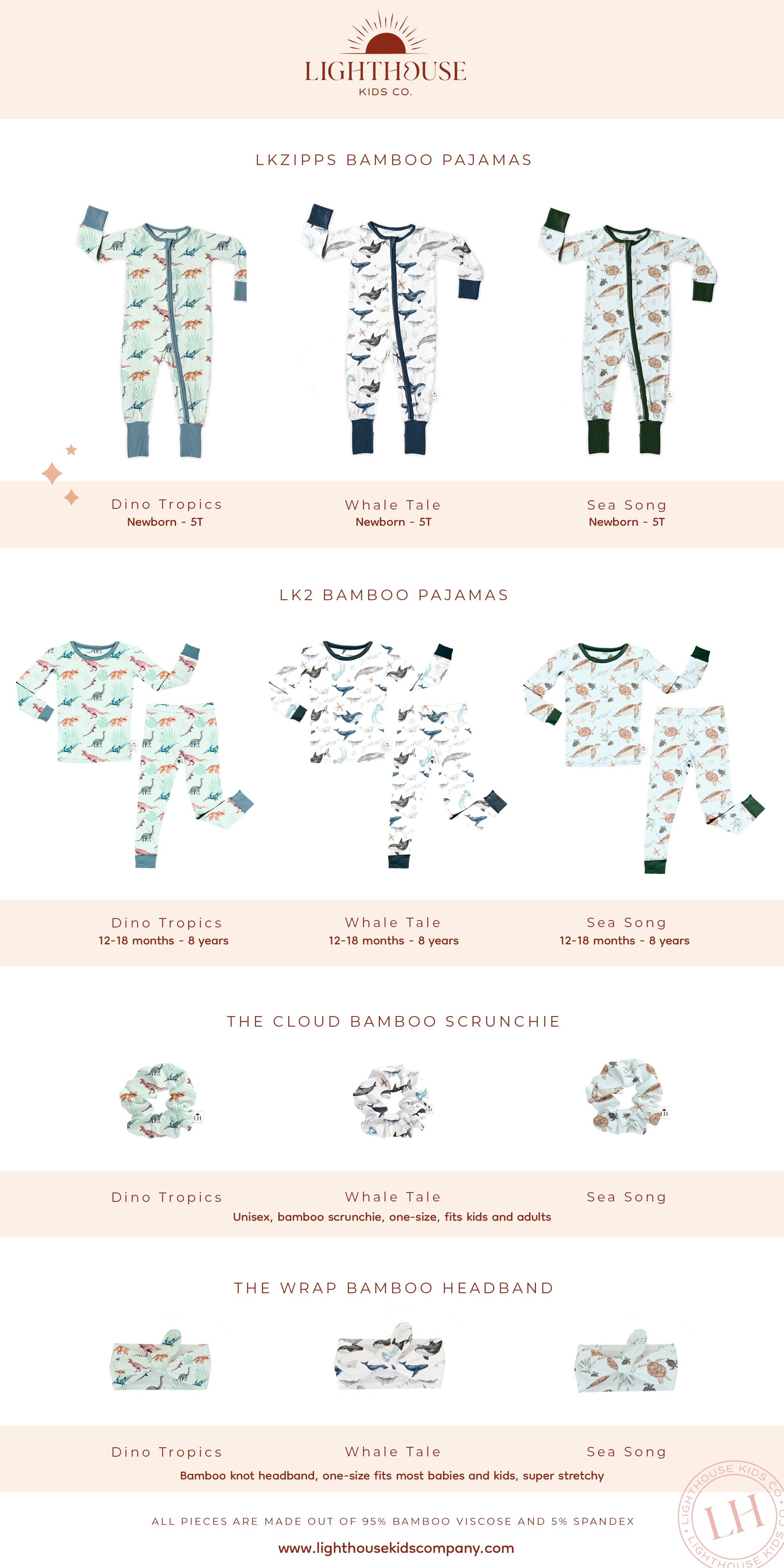 Bamboo Baby Pajamas Zipper - Dino Tropics - Cloth Diapers - Lighthouse Kids